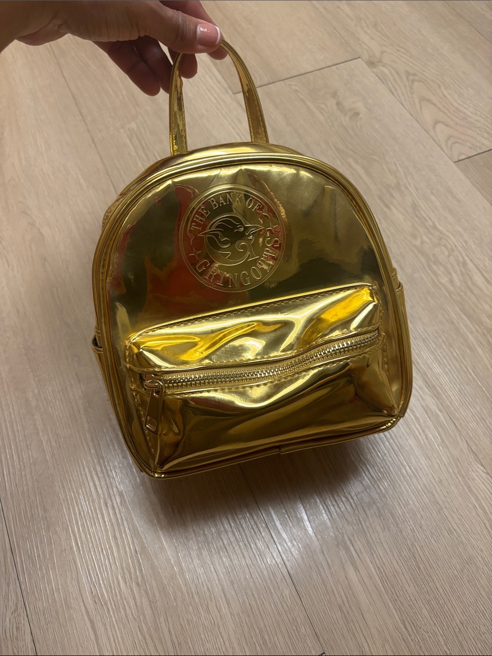 Metallic Gold Mini Backpack - The Bank of Gringotts Inspired